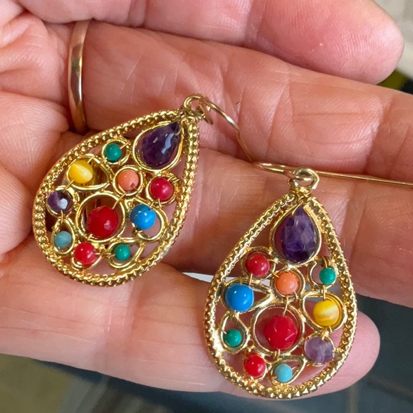 Jewelry - Beautiful colorful gemstone beaded earrings